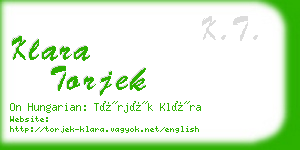 klara torjek business card